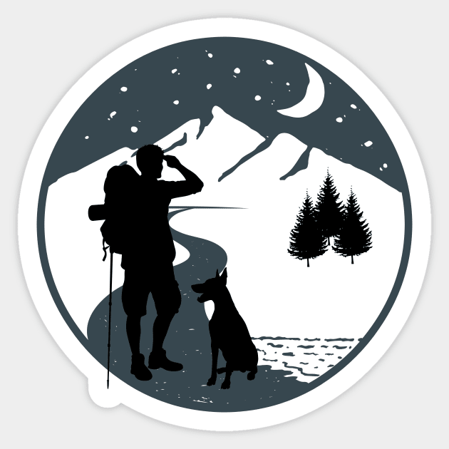 Happiness Is a Day Spent Hiking With My Dog Sticker by NeoVice